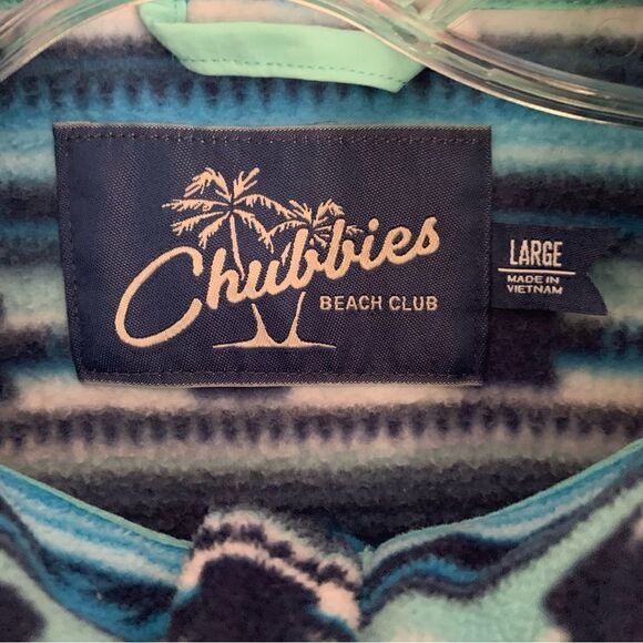 Chubbies Beach Club Western Graphic 1/4 Zip Pullover Fleece Sz L - Picture 3 of 4